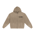KILLCOUNT x antivillain inc. Zip Up Hoodie Tan