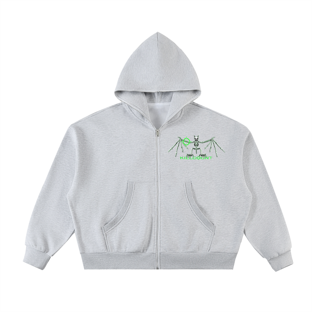 Vampire Bat Full-Zip Boxy Hoodie