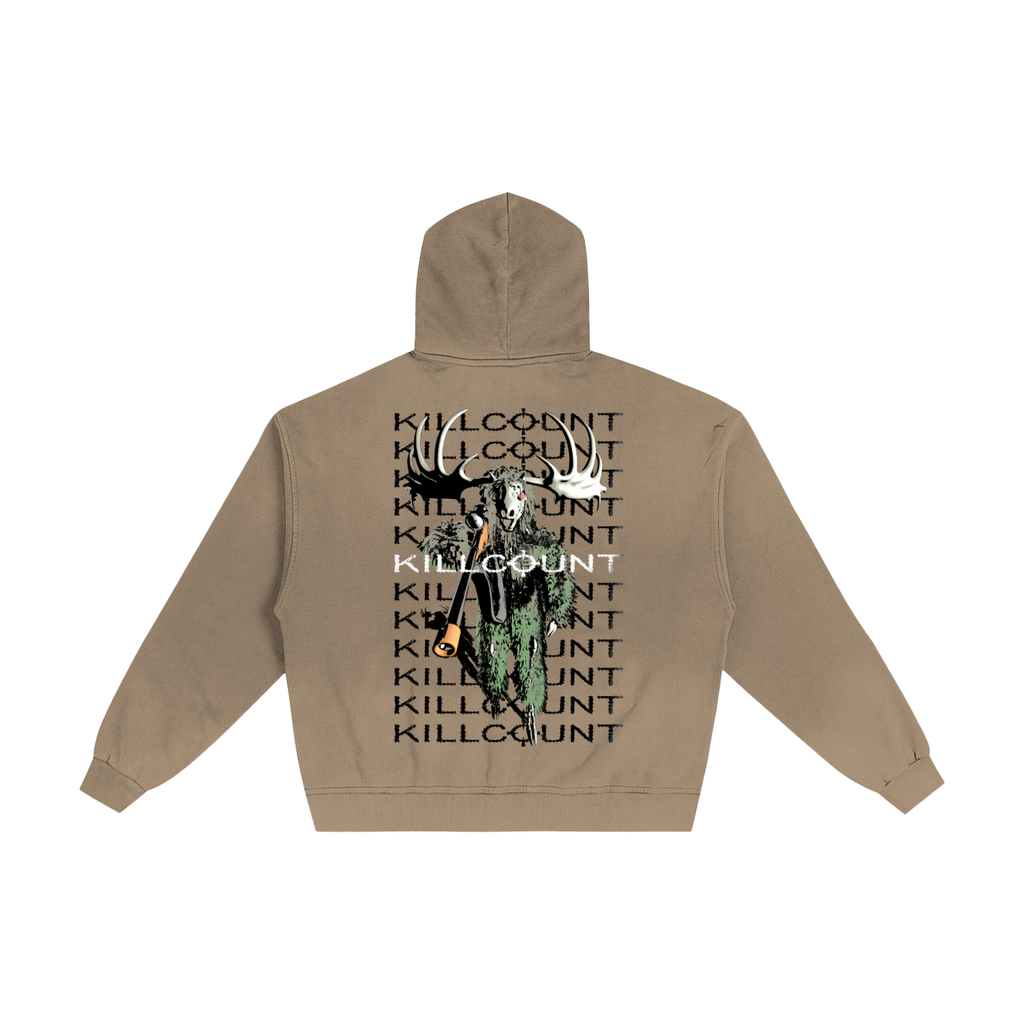 KILLCOUNT x antivillain inc. Zip Up Hoodie Tan