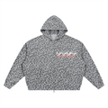 KILLCOUNT x antivillain inc. Leopard Print Waffle Full Zip Hoodie